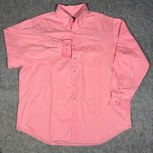 Brooks Brothers Button Down Shirt Mens XL Pink All Cotton Long Sleeve Preppy VTG
